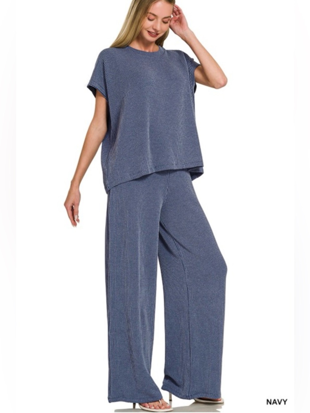 Raised Rib Relaxed Pants Set